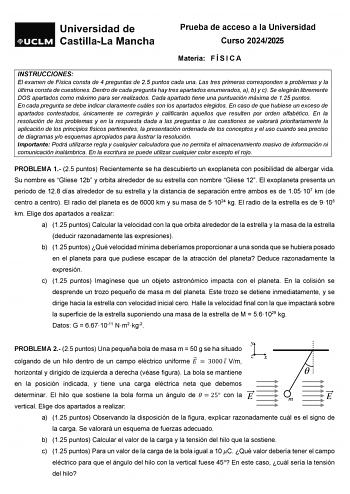 Examen de Física (EvAU de 2025)