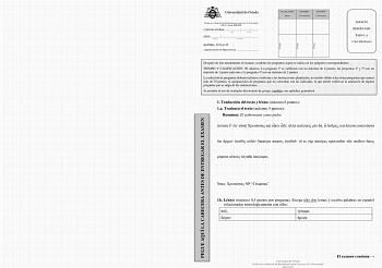 PEGUE AQUÍ LA CABECERA ANTES DE ENTREGAR EL EXAMEN Firma Firma Firma Pruebas de evaluación de Bachillerato para el acceso a la Universidad EBAU Curso 20202021 CONVOCATORIA      Mes Curso SEDE    Número Localidad MATERIA Griego II AGRUPACIÓN DE PREGUNTAS  CALIFICACIÓN Inicial REVISIÓN 2 Corrección REVISIÓN 3 Corrección ESPACIO RESERVADO PARA LA UNIVERSIDAD Después de leer atentamente el examen combine las preguntas según se indica en los epígrafes correspondientes TIEMPO Y CALIFICACIÓN 90 minuto…