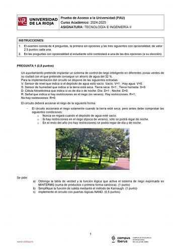 Examen de Tecnología e Ingeniería (EBAU de 2025)