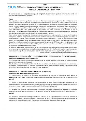 Examen de Lengua Castellana y Literatura (ABAU de 2025)