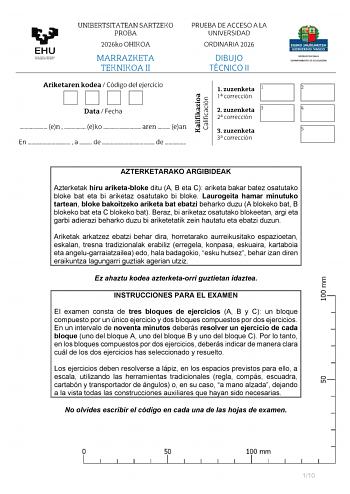 Dibujo Técnico II – EAU País Vasco (2026)