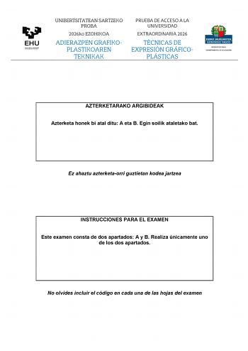 Técnicas de Expresión Gráfico Plástica – EAU País Vasco (2026)