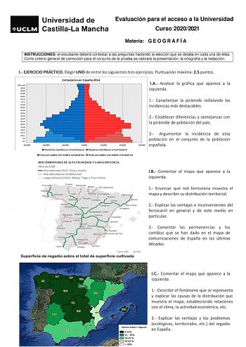 Examen de Geografía (EvAU de 2021)