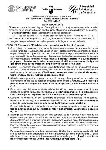 Empresa y Diseño de Modelos de Negocio – EBAU Región de Murcia (2026)