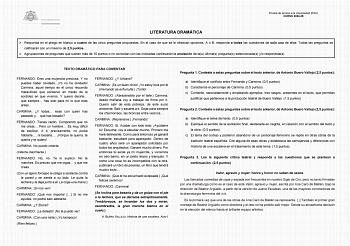 Examen de Literatura Dramática (EBAU de 2025)