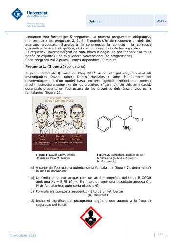 Examen de Química (PBAU de 2025)