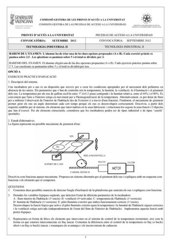 Examen de Tecnología Industrial (PAU de 2012)