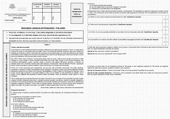 Examen de Italiano (EBAU de 2024)