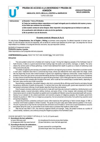 Inglés – PEvAU Andalucía (2026)
