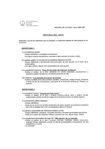 Examen de Historia del Arte (selectividad de 2007)