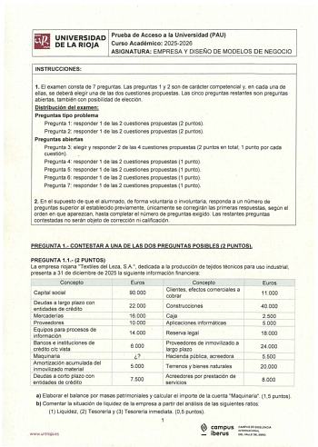 Empresa y Diseño de Modelos de Negocio – EBAU La Rioja (2026)