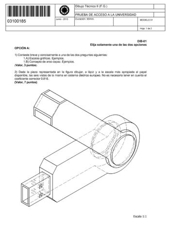 Examen de Dibujo Técnico II (PAU de 2013)