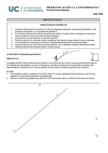 Dibujo Técnico II – EBAU Cantabria (2026)