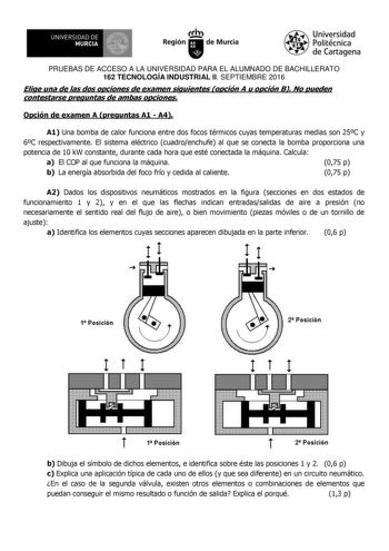 Examen de Tecnología Industrial (PAU de 2016)