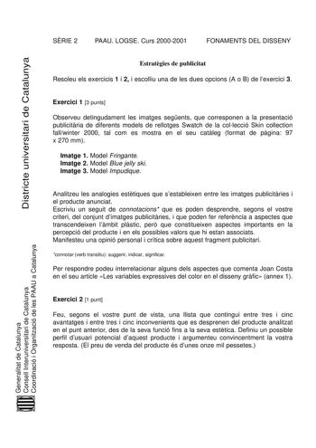 Examen de Diseño (selectividad de 2001)