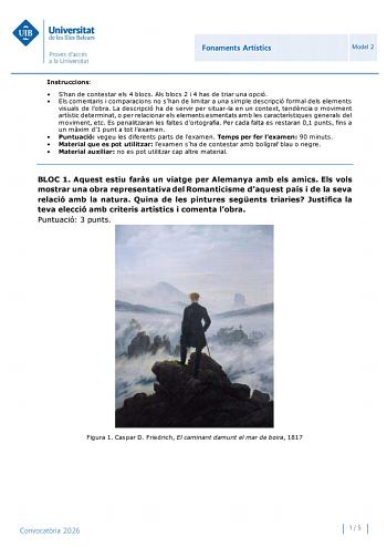 Fundamentos Artísticos – PBAU Islas Baleares (2026)