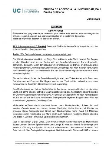 Alemán – EBAU Cantabria (2026)