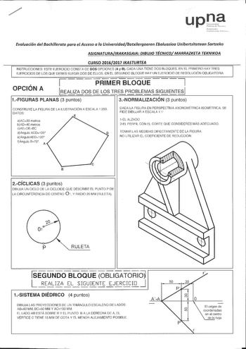 Examen de Dibujo Técnico II (EvAU de 2017)