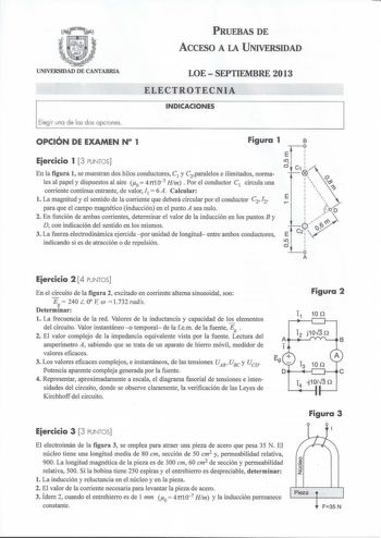 Examen de Electrotecnia (PAU de 2013)