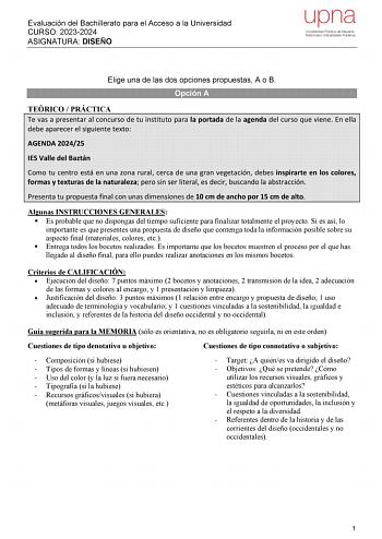 Examen de Diseño (EvAU de 2024)