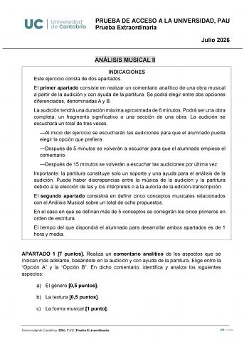 Análisis Musical – EBAU Cantabria (2026)