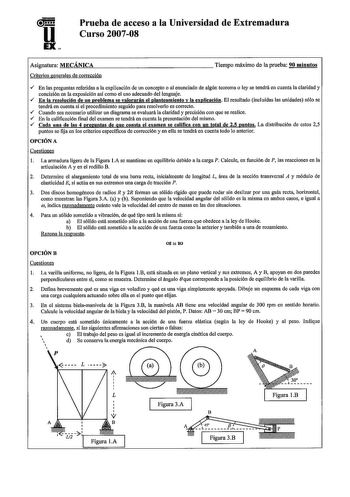 Examen de Mecánica (selectividad de 2008)