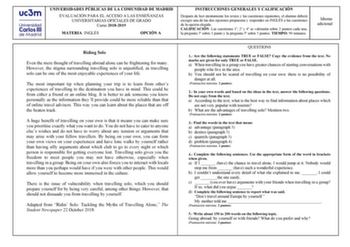Examen de Inglés (EvAU de 2019)