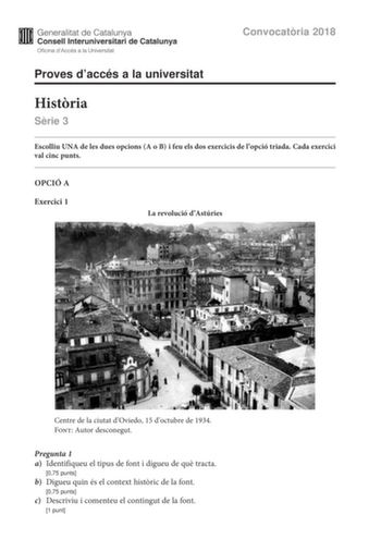 Examen de Historia de España (PAU de 2018)