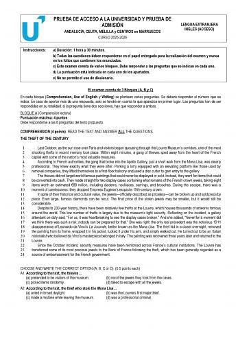 Inglés – PEvAU Andalucía (2026)