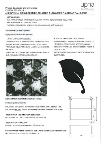 Dibujo Técnico Aplicado a las Artes Plásticas y al Diseño II – EvAU Navarra (2026)
