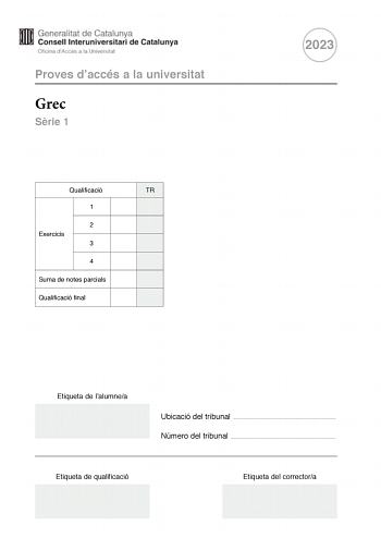 Examen de Griego (PAU de 2023)
