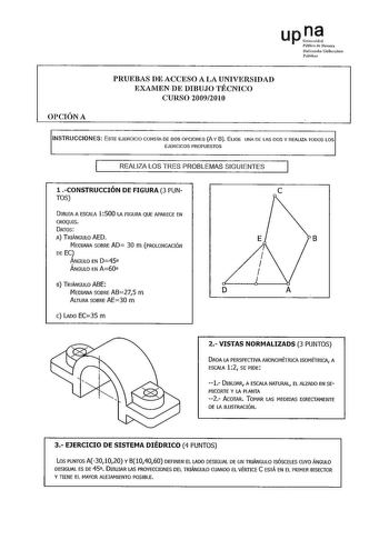 Examen de Dibujo Técnico II (PAU de 2010)