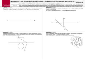 Examen de Dibujo Técnico II (EvAU de 2019)