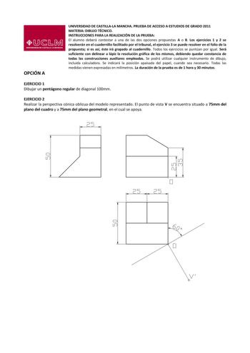 Examen de Dibujo Técnico II (PAU de 2011)