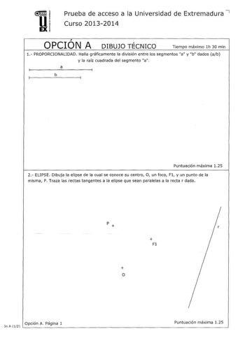 Examen de Dibujo Técnico II (PAU de 2014)