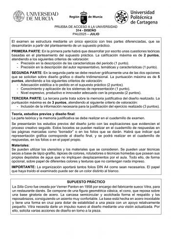 Examen de Diseño (EBAU de 2025)