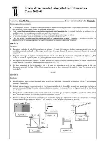 Examen de Mecánica (selectividad de 2006)