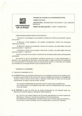 Matemáticas Aplicadas a las Ciencias Sociales – EBAU La Rioja (2026)