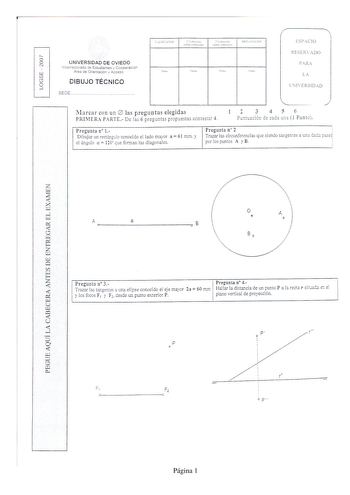 Examen de Dibujo Técnico II (selectividad de 2007)