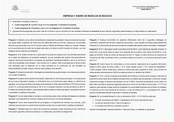 Examen de Empresa y Diseño de Modelos de Negocio (EBAU de 2024)