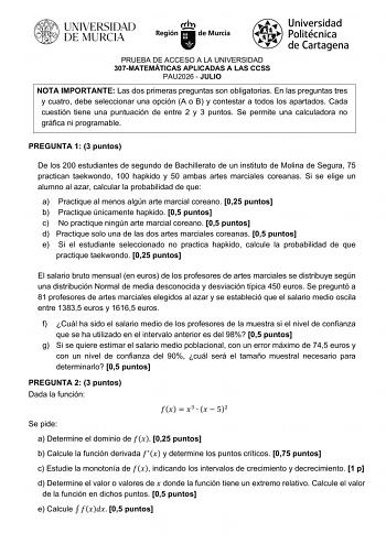 Matemáticas Aplicadas a las Ciencias Sociales – EBAU Región de Murcia (2026)