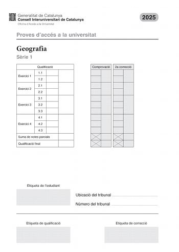 Examen de Geografía (PAU de 2025)
