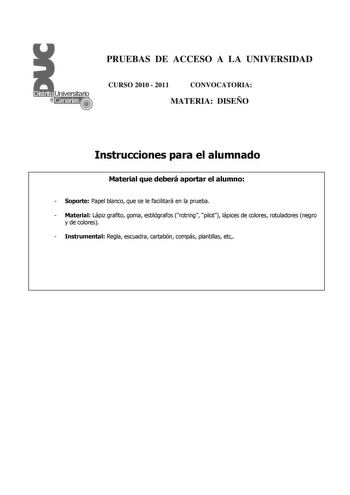 Examen de Diseño (PAU de 2011)