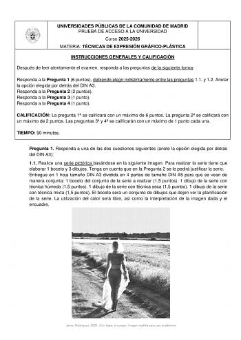 Técnicas de Expresión Gráfico Plástica – EvAU Comunidad de Madrid (2026)