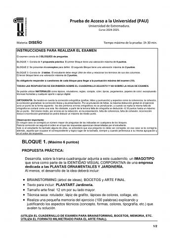 Examen de Diseño (EBAU de 2025)