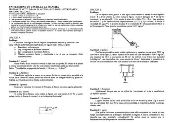 Examen de Mecánica (selectividad de 2001)