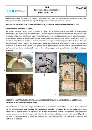 Examen de Historia del Arte (ABAU de 2025)