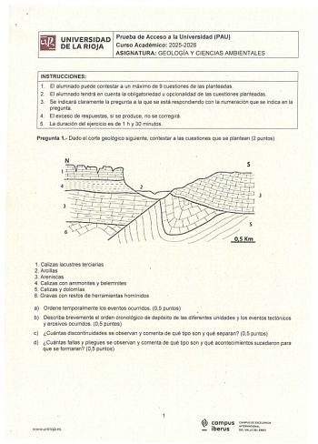 Geología y Ciencias Ambientales – EBAU La Rioja (2026)