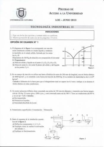 Examen de Tecnología Industrial (PAU de 2013)