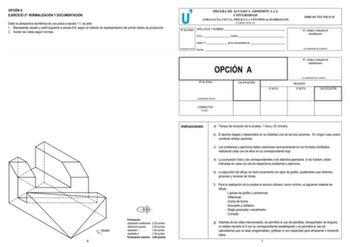 Examen de Dibujo Técnico II (PEvAU de 2019)